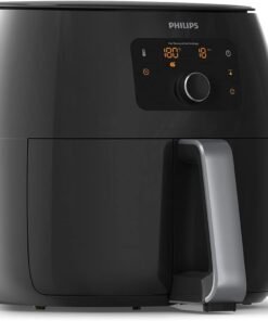 Limited time special price ฿119: Philips Premium Airfryer XXL, Reduced Fat Technology, 3 lb / 7 quart capacity, Rapid Air technology, Digital display, Keep Warm mode, 5 auto cook programs, HomeID app connection, Family-friendly size, Black (Model HD9650/96)