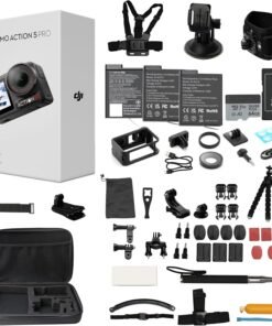 While Stocks Last：DJI Osmo Action 5 Pro Standard Combo,with 58 Piece Accessory Kit and 2 Extra Batteries + 64GB Card - Waterproof Action Camera with 1/1.3" Sensor, 4K/120fps Video, Action Camera 4K Ideal for Sports