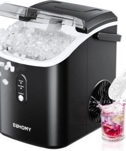 For new users only [Only ฿29.99-฿49.99]：EUHOMY Tabletop Flake Ice Maker with Handle, starts working in 6 minutes, produces 34 pounds of ice per day, removable cover, automatic cleaning, portable, comes with basket and ice scoop, perfect for home/party/RV/camping use.