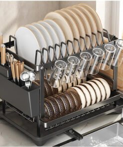 Rak Pinggan Dish Rack Dish Rack Cup Rack Draining Rack Double Dish Rack Kitchen Shelves Put Dishes Dish Storage Rack