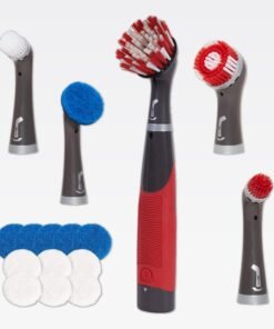 Rubbermaid Reveal Power Scrubber 18-Piece Kit, Cordless Electric Battery Powered Scrub Brush, Water Resistant, for Home/Kitchen/Bathroom/Grout/Tile/Shower/Tub
