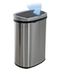 Special Discounted Price：BestOffice | 13 Gallon Trash Can with Lid | Automatic Touchless Garbage Can | Odor Control | Modern Oval Design | Easy to Clean | Stainless Steel | Fits Any Kitchen, Bathroom, Office or Home
