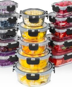 Special Discounted Price:Razab 30 PC Glass Food Storage Containers with Lids - Reusable Glass Meal Prep Containers for Lunch and Leftovers - Airtight & Leakproof Snap Locking Lids - Oven, Freezer, Microwave, Dishwasher Safe